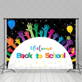 Aperturee - Black Raised Hands Earth Back To School Backdrop